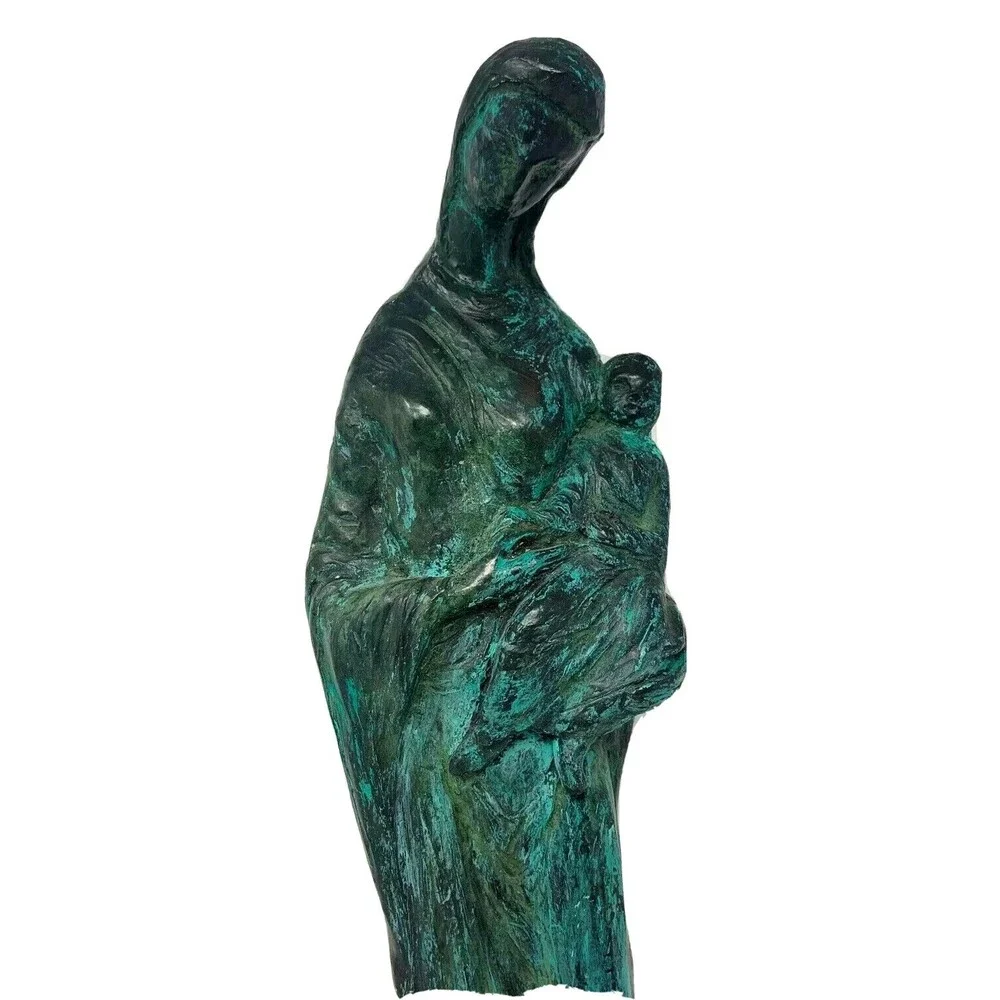 Rose Van Vranken Patina Bronze Sculpture Theotokos Maquette Madonna